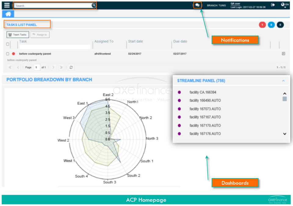 screenshot of Axe Credit Portal
